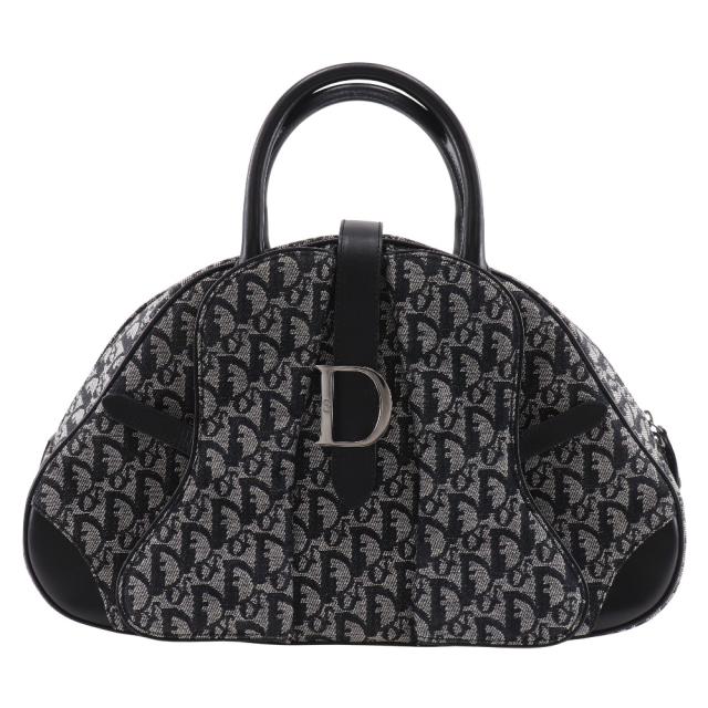 Dior クリスチャンディオール ダブルサドルバッグ トロッター キャンバス 紺