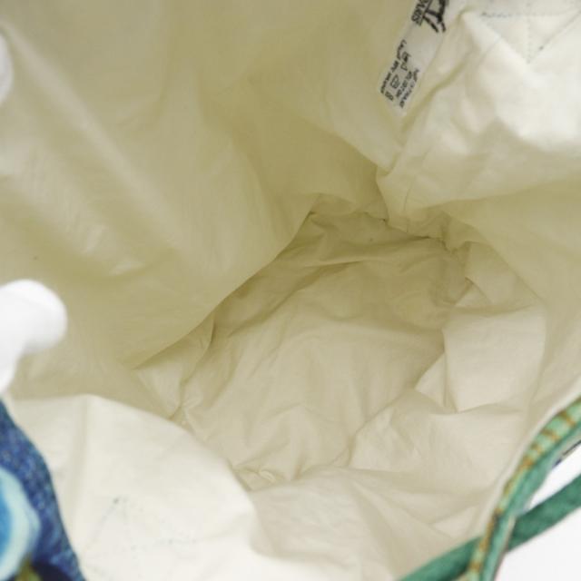 HERMES エルメス 巾着 ボタニカル柄 鳥柄 コットン 緑 ショルダーバッグ レディース_4