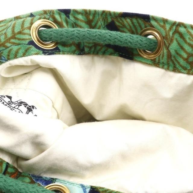 HERMES エルメス 巾着 ボタニカル柄 鳥柄 コットン 緑 ショルダーバッグ レディース_7