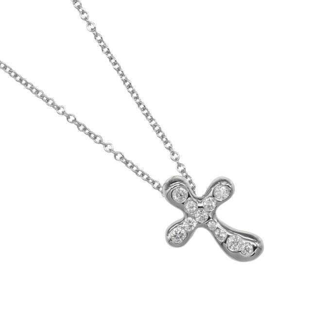 TIFFANY&amp;Co. ティファニー ドッツクロス Pt950プラチナ ネックレス 4.1g レディース