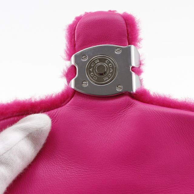 COACH コーチ タビー 2WAYショルダー CP995 フェイクファー ピンク ハンドバッグ レディース_11