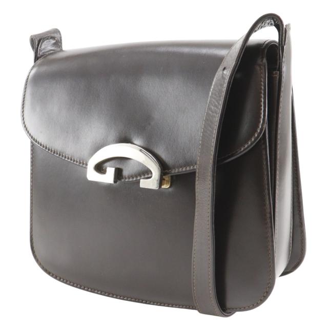 GUCCI グッチ オールドグッチ ヴィンテージ カーフ 茶 ショルダーバッグ レディース