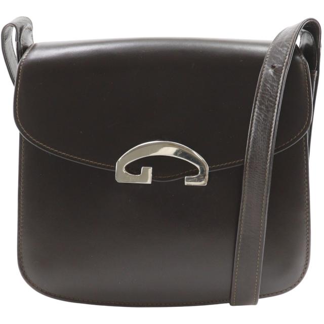 GUCCI グッチ オールドグッチ ヴィンテージ カーフ 茶 ショルダーバッグ レディース