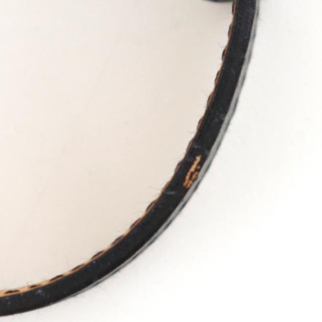 HERMES エルメス Hロゴ ブレスレット ヴォーシャモニー 黒/シルバー金具 バングル 17g_5