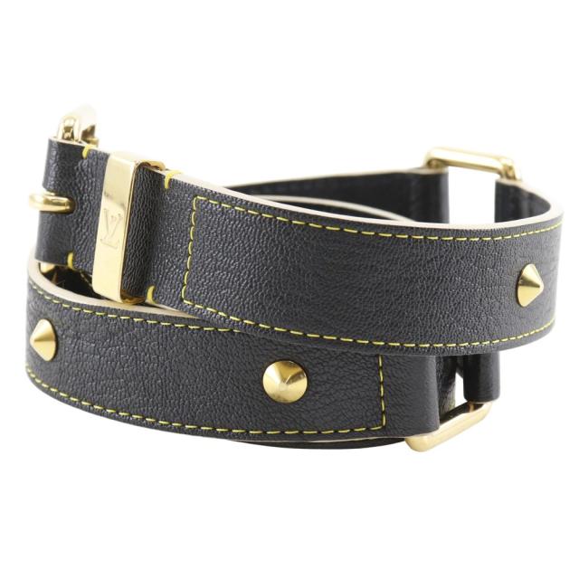 LOUIS VUITTON ルイ・ヴィトン サンチュール・スハリ スタッズ M6869W レザー ノワール 黒_1
