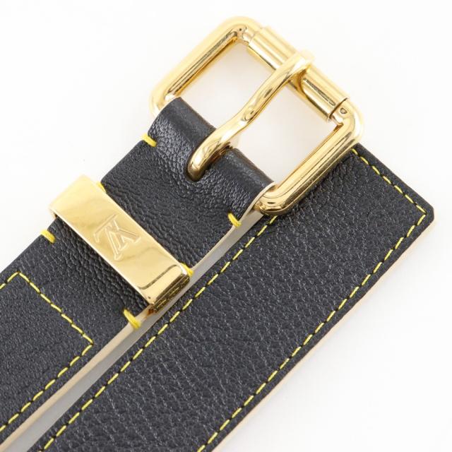 LOUIS VUITTON ルイ・ヴィトン サンチュール・スハリ スタッズ M6869W レザー ノワール 黒_5