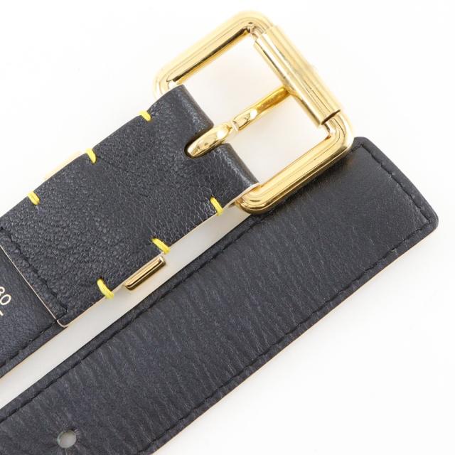LOUIS VUITTON ルイ・ヴィトン サンチュール・スハリ スタッズ M6869W レザー ノワール 黒_6