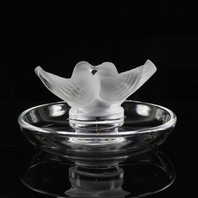 LALIQUE ラリック ドゥコロンブ リングトレイ 置物 オブジェ _ 【中古】
