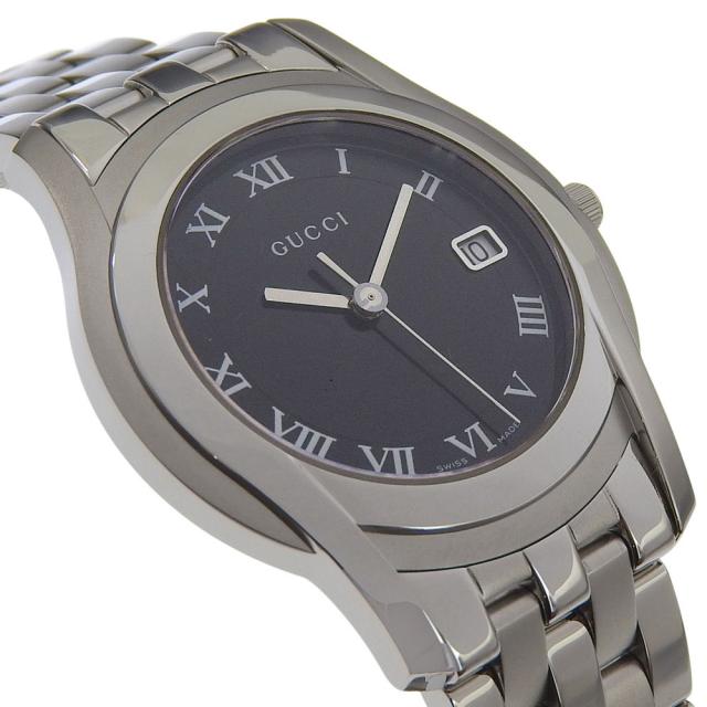 GUCCI グッチ Gクラス 5500M SS クオーツ アナログ表示 黒文字盤 腕時計 メンズ 【中古】_2