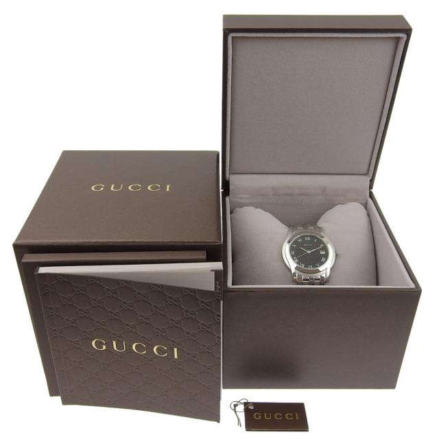 GUCCI グッチ Gクラス 5500M SS クオーツ アナログ表示 黒文字盤 腕時計 メンズ 【中古】_7