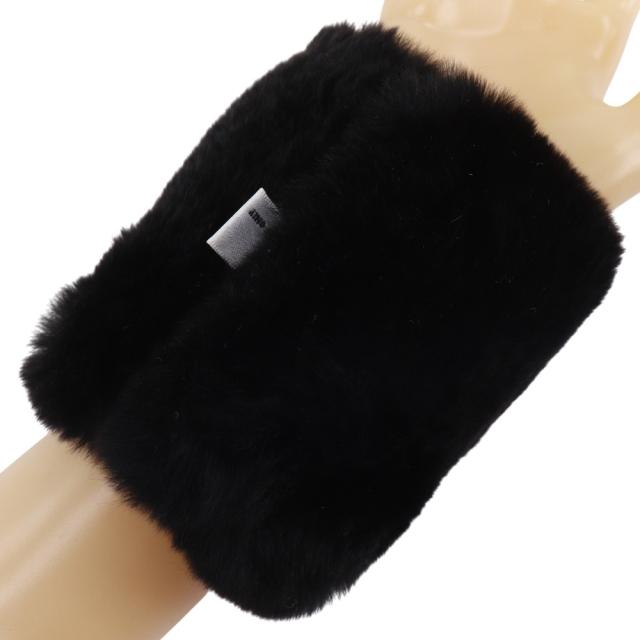 CHANEL シャネル ココマーク リストバンド ラビットファー 黒 ブレスレット 35g_2