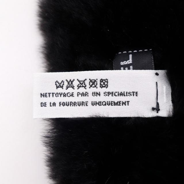 CHANEL シャネル ココマーク リストバンド ラビットファー 黒 ブレスレット 35g_5