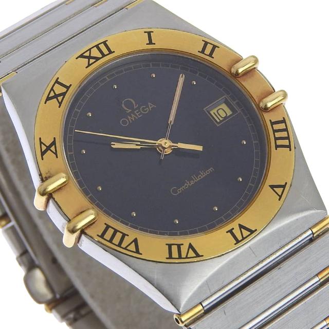 OMEGA オメガ コンステレーション SS シルバー クオーツ アナログ表示 黒文字盤 腕時計_2