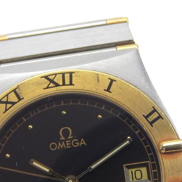 OMEGA オメガ コンステレーション SS シルバー クオーツ アナログ表示 黒文字盤 腕時計_7