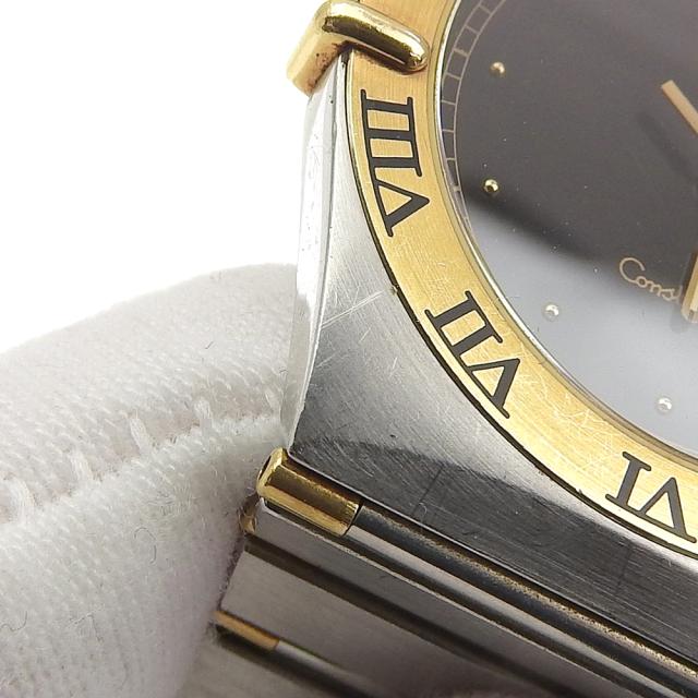 OMEGA オメガ コンステレーション SS シルバー クオーツ アナログ表示 黒文字盤 腕時計_8