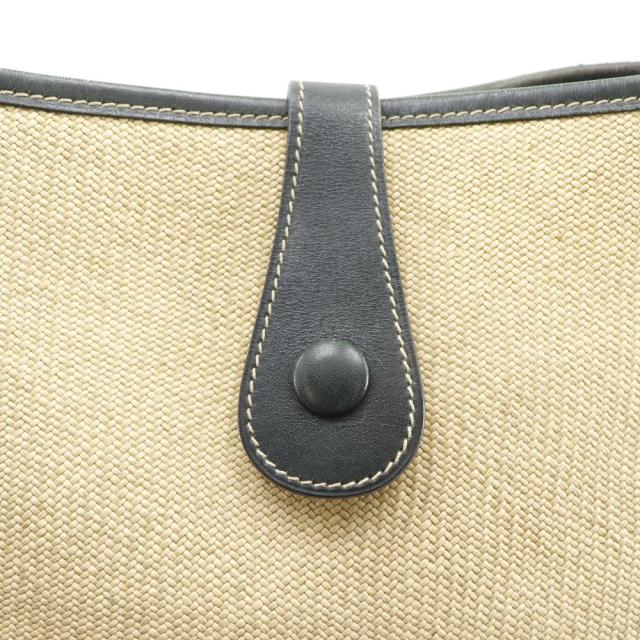 HERMES エルメス エヴリン1 GM エブリン ストロー ベージュ/緑 ショルダーバッグ_9