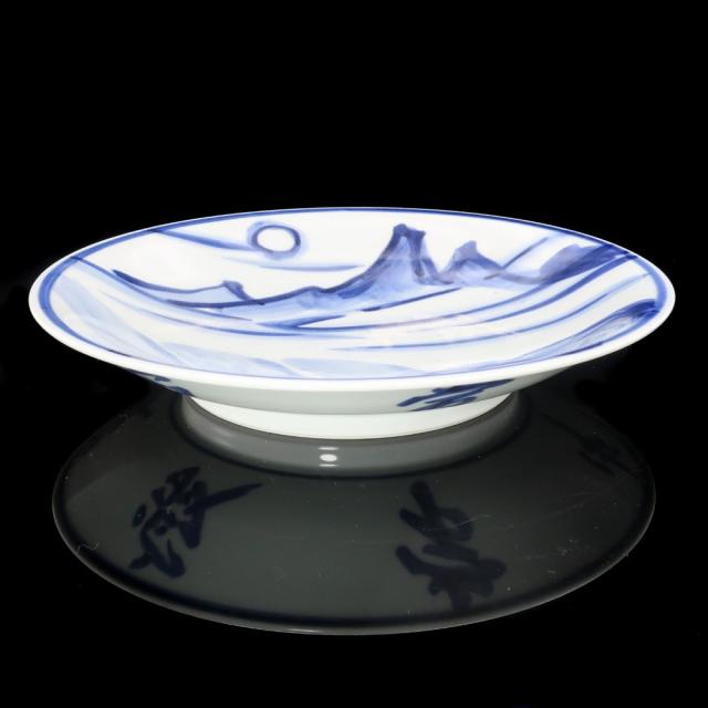 kyoyaki 京焼 【 人間国宝 近藤悠三 作 】 山染付皿 陶磁器 骨董品 _