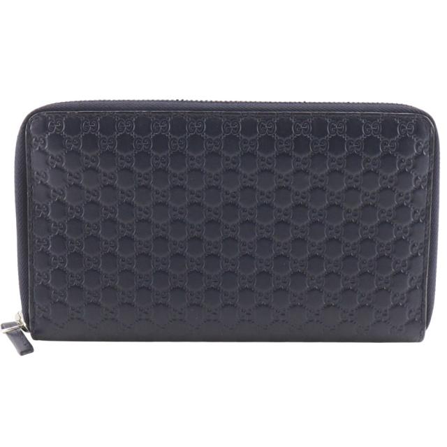 GUCCI グッチ オーガナイザー GG アウトレット 391465 シマレザー 黒 長財布 メンズ