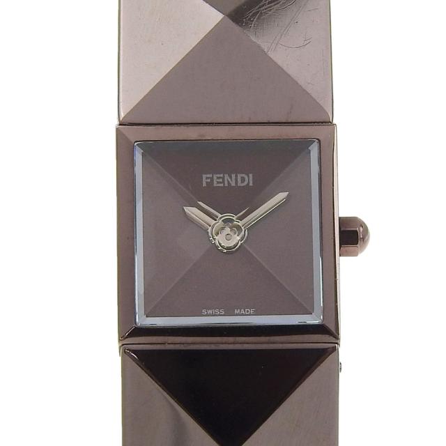FENDI フェンディ ピラミッド 4260L SS クオーツ アナログ表示 ブラウン文字盤 腕時計