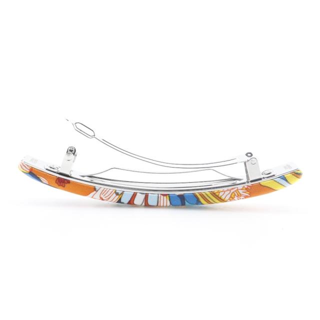 HERMES エルメス シルク オレンジ/マルチカラー バレッタ レディース 【中古】_2