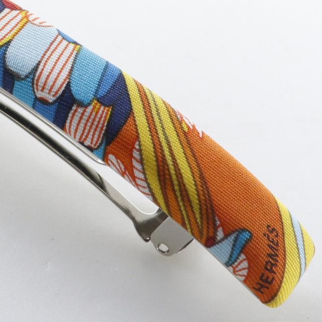 HERMES エルメス シルク オレンジ/マルチカラー バレッタ レディース 【中古】_3