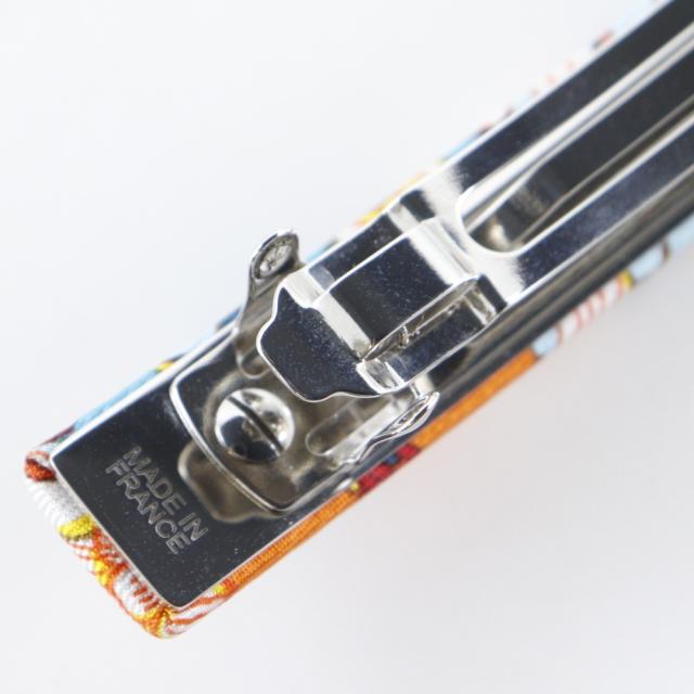HERMES エルメス シルク オレンジ/マルチカラー バレッタ レディース 【中古】_4