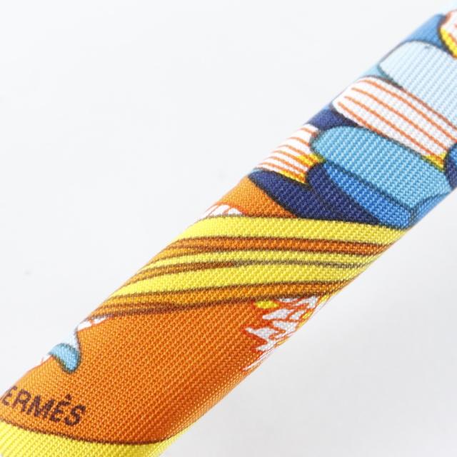 HERMES エルメス シルク オレンジ/マルチカラー バレッタ レディース 【中古】_6