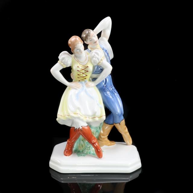 HEREND ヘレンド 【 ダンシング・カップル 】 5513 ポーセリン 置物 オブジェ _ 【中古】