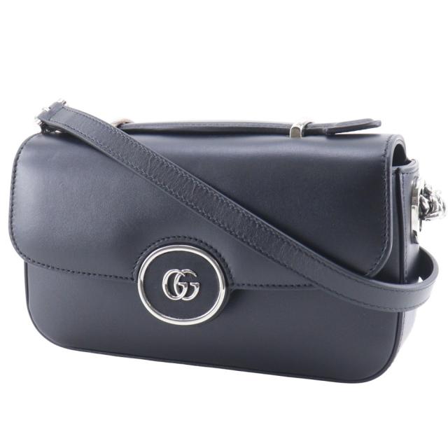 GUCCI グッチ プチGG ダブルＧ 2WAY 739722 レザー 黒 ショルダーバッグ レディース 【中古】_1