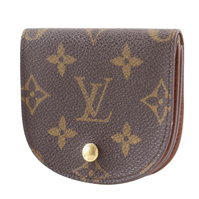 鑑定済み ルイヴィトン ポルトモネ グゼ ケース 財布 革 茶 コンパクト LOUIS VUITTON ルイ・ヴィトン ポルトモネ・グゼ M61970 モノグラム