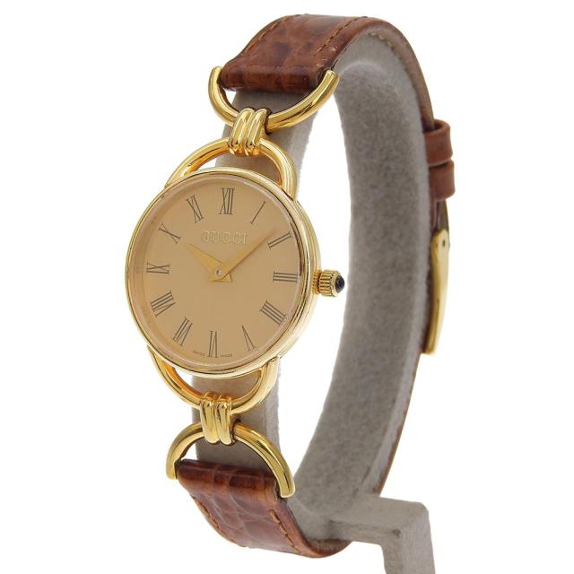 GUCCI グッチ 6000.2.L 金メッキ クオーツ アナログ表示 ゴールド文字 