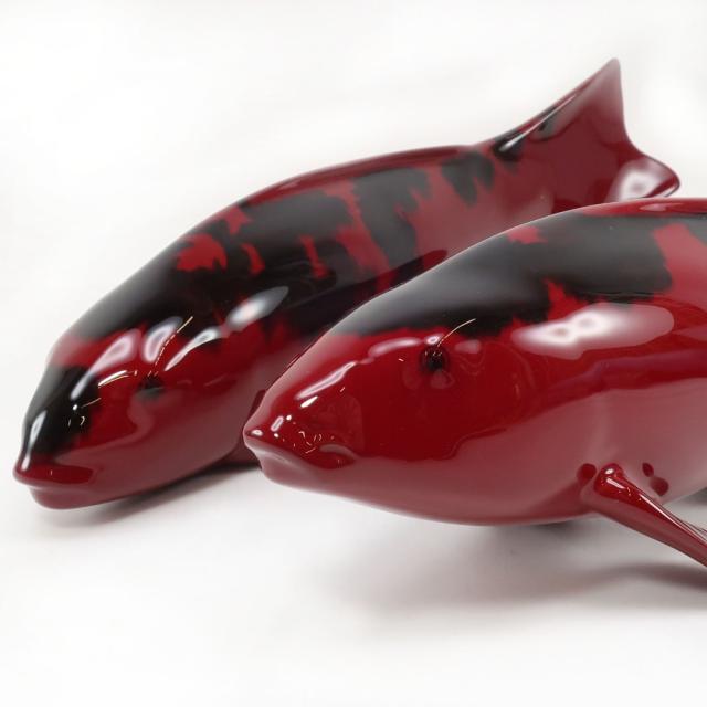 NORITAKE ノリタケ オールドノリタケ 錦鯉 置物 一対 置物 オブジェ _ 【中古】_3