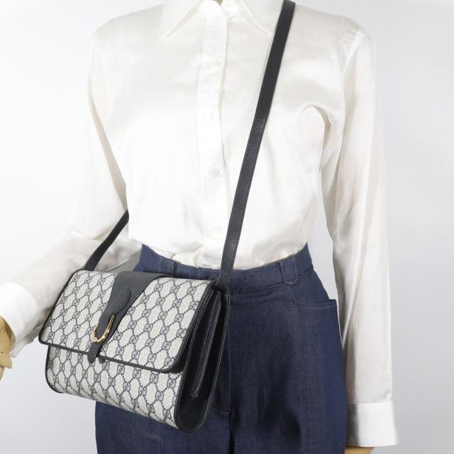 GUCCI グッチ オールドグッチ 2WAYクラッチ 904.02.050 GGプラス グレー/紺 ショルダーバッグ_19