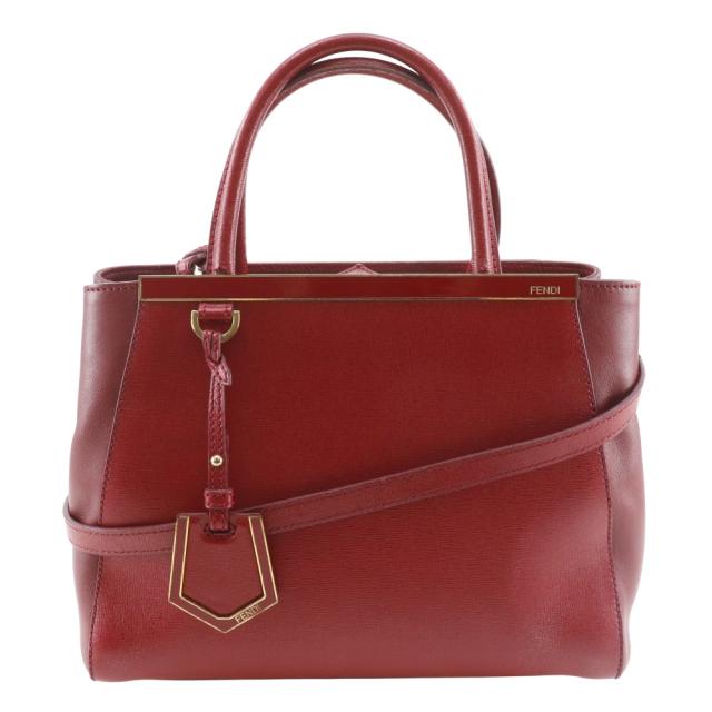 FENDI フェンディ プチトゥージュール 2WAYショルダー 8BH253 レザー 赤 ハンドバッグ