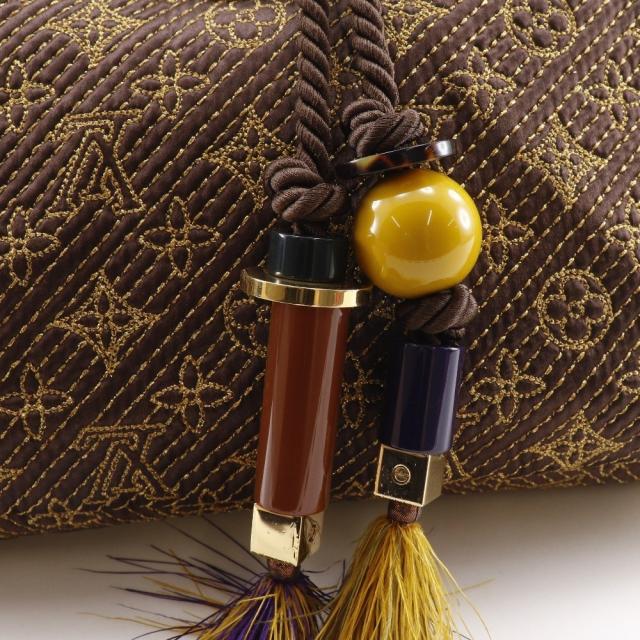 LOUIS VUITTON ルイ・ヴィトン アフリカン・第一人者 ジャかばい立て モノグラム 繻子 茶