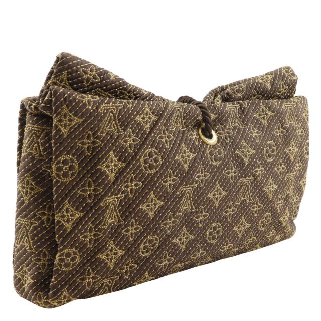 LOUIS VUITTON ルイ・ヴィトン アフリカン・第一人者 ジャかばい立て モノグラム 繻子 茶