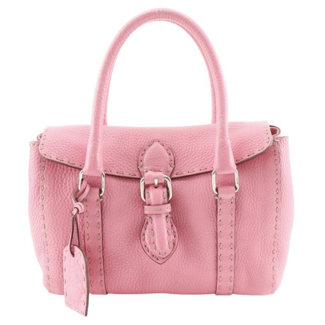 FENDI フェンディ セレリア ミニリンダ 8BR486 カーフ ピンク ハンドバッグ レディース