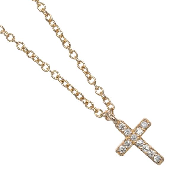 TIFFANY&amp;Co. ティファニー メトロクロス ミニ K18ピンクゴールド ネックレス 1.75g