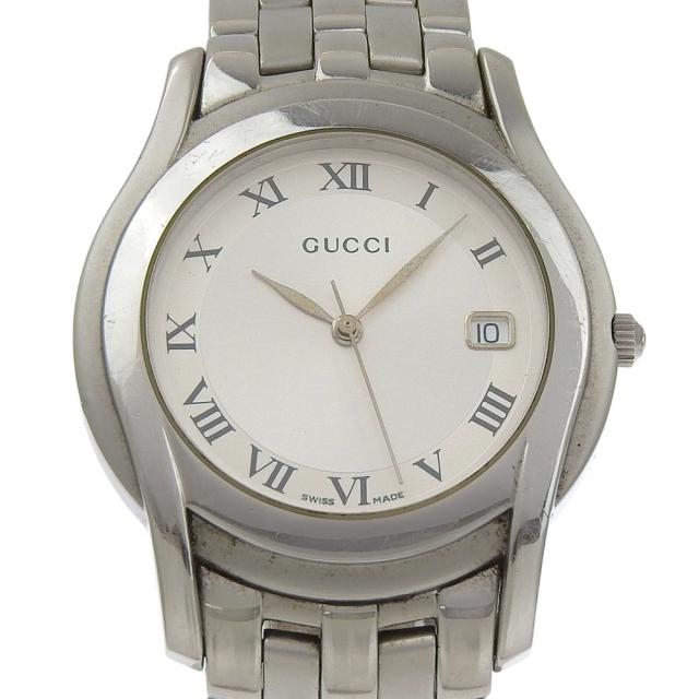 GUCCI グッチ 5500M SS シルバー クオーツ アナログ表示 シルバー文字盤 腕時計 レディース