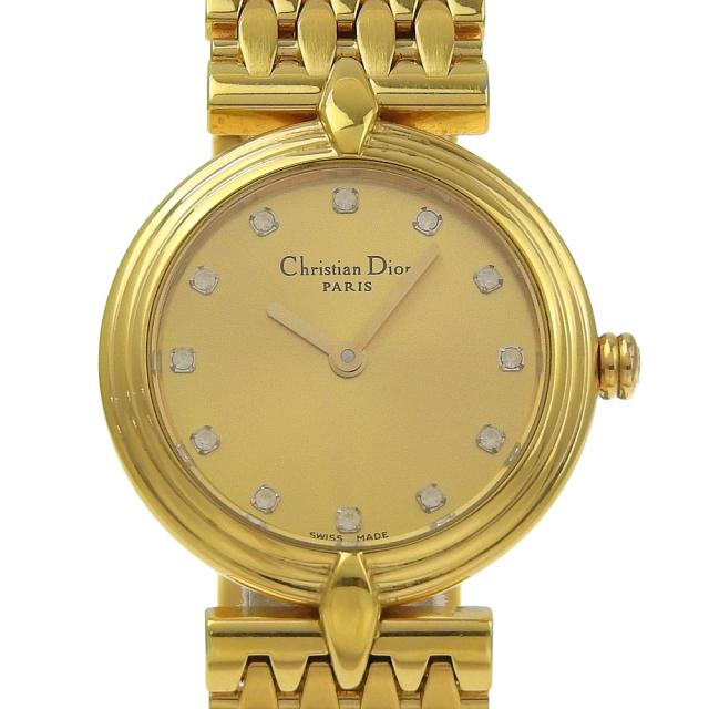 Dior クリスチャンディオール D68-150 金メッキ ゴールド クオーツ アナログ表示