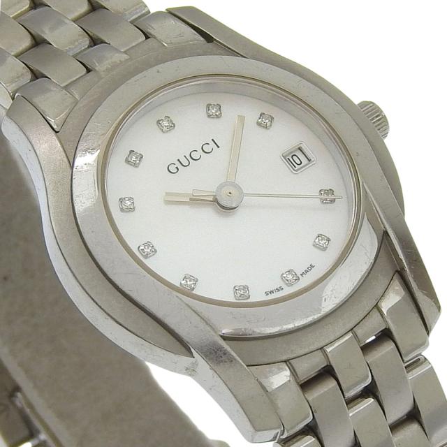GUCCI グッチ 5500L SS クオーツ アナログ表示 ホワイトシェル文字盤 