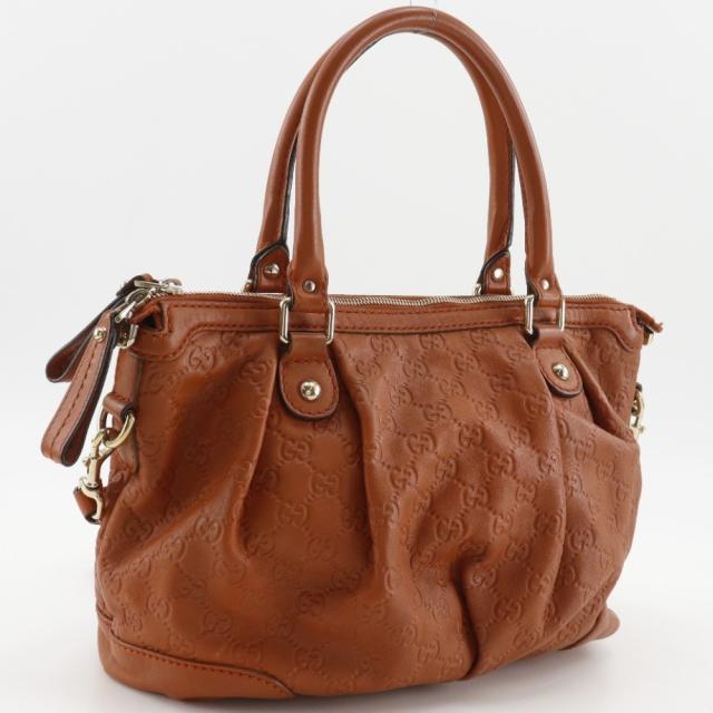 GUCCI グッチ スーキー ディアマンテGG 2WAYショルダー 247902 シマレザー 茶 トートバッグ_2