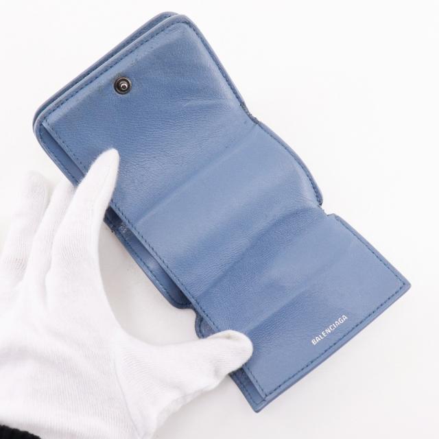 BALENCIAGA バレンシアガ コンパクトウォレット 593813 レザー デニム 水色 三つ折り財布_9