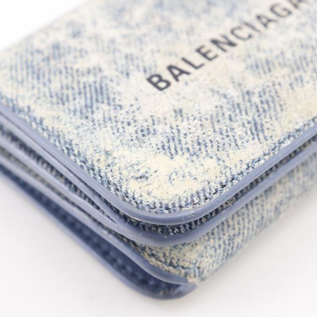 BALENCIAGA バレンシアガ コンパクトウォレット 593813 レザー デニム 水色 三つ折り財布_3