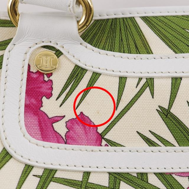 CELINE セリーヌ ブギーバッグ ボタニカル柄 キャンバス 白 