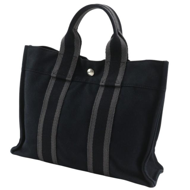 HERMES エルメス フールトゥPM キャンバス 黒 ハンドバッグ ユニセックス 【中古】_1