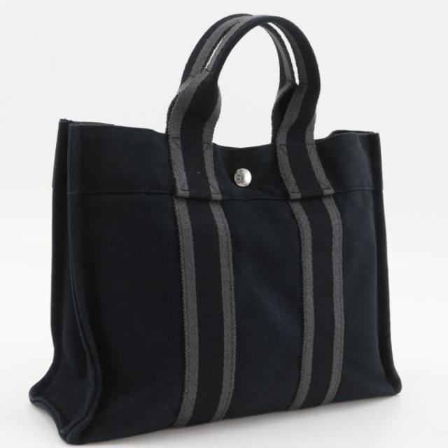 HERMES エルメス フールトゥPM キャンバス 黒 ハンドバッグ ユニセックス 【中古】_2