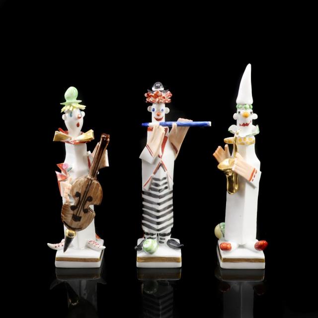 Meissen マイセン ペーター・シュトラング 作 手ひねり人形 3体 ポーセリン 置物