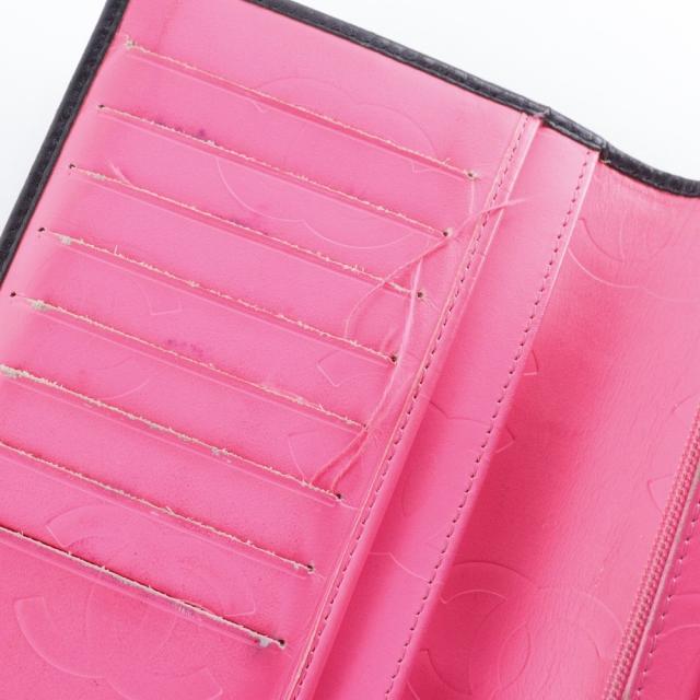 CHANEL シャネル カンボンライン 二つ折り A26717 カーフ 黒 長財布