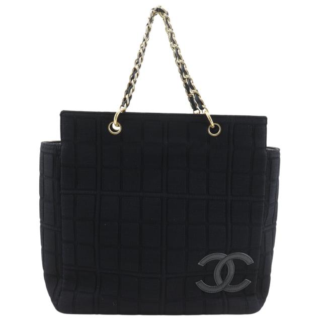 CHANEL シャネル チェーントート チョコバー チョコバー ジャージ 黒 トートバッグ